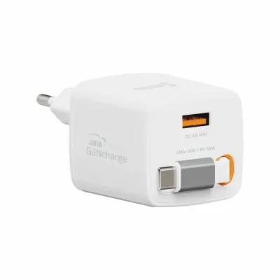 Polnilec SWISSTEN GAN 1XUSB-A 18W+kabel USB-C 45W