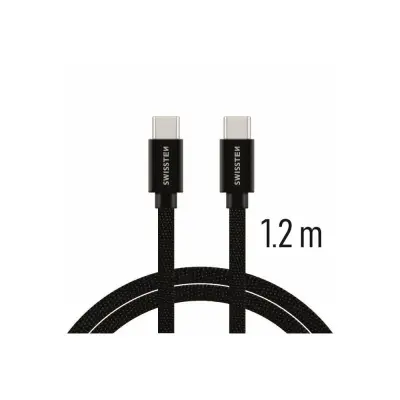 Kabel SWISSTEN USB-C-USB-C TEXTILE 3A 60W 1,2m,čr