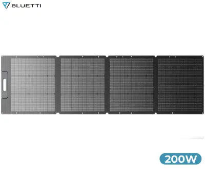 BLUETTI PV200 prenosni solarni panel, 200W moč, polnjenje polnilnih postaj, zložljiva oblika, stojalo, ročaj, UV odpornost, IP67 , ETFE, MC4, črn