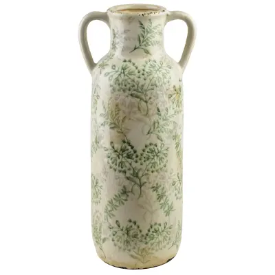 vaza keramika Mondex Crocket 21x18x49cm bela 1kos