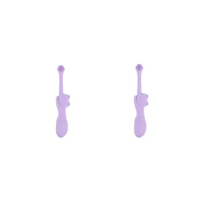 Silikonska zobna ščetka za pse in mačke (2 kosa), nežna masaža Purple
