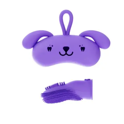 Silikonska prstna zobna krtačka za pse in mačke – mehka nega Purple