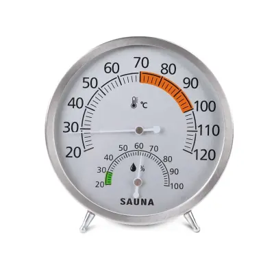 Savna termometer (°C), nerjaveče jeklo, brez baterij, 30cm x 30cm