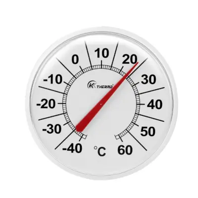 Stenski mehanski termometer v °C z velikim številčnikom, brez baterij