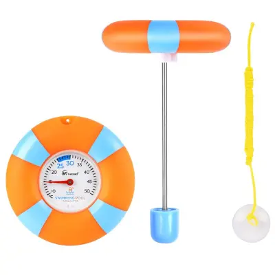 Plavajoči termometer za bazen, ribnik in SPA, plastika+nerjaveče Orange