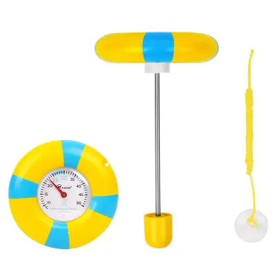 Plavajoči termometer za bazen, ribnik in SPA, plastika+nerjaveče Yellow