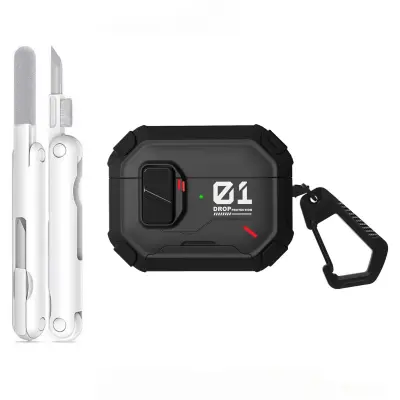 Magnetni ovitek proti udarcem s stojalom za AirPods 4, PC 360° Black