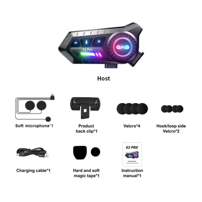 Motoristični Bluetooth komplet IP67 z zmanjševanjem šuma in RGB lučmi