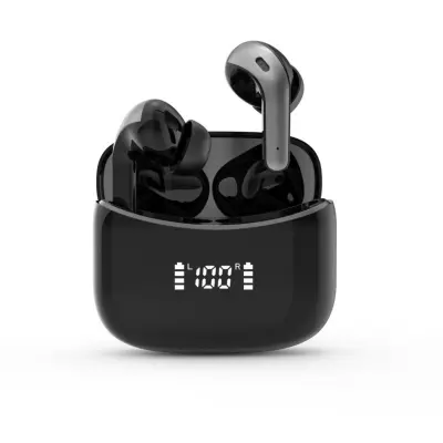 BX15 TWS Brezžične In-Ear Slušalke z ANC, Dolby Atmos in LED zaslonom Black