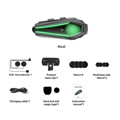Motoristični Bluetooth set za čelado: 1000mAh, 30h, IP67, 1200m doseg