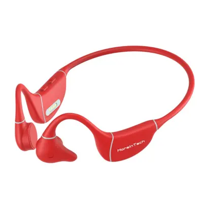 Slušalke Seahorse serije s kostno prevodnostjo Bluetooth z vgrajenim MP3-jem, iz silikona in titanove zlitine, Bluetooth 5.4, IPX5 Red