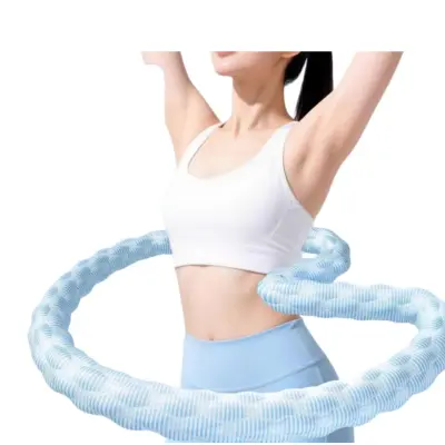Mehek utežen hula obroč 1,5kg — oblazinjen zložljiv jekleni vložek Blue