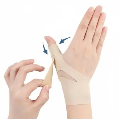 Elastičen zapestni opornik, par - dihljiv najlon, nastavljiv palec skin L