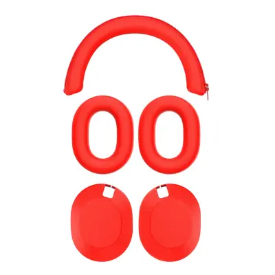 Silikonski 3-delni zaščitni komplet za slušalke, primeren za Sony WH-1000XM6 Red