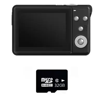 Kompaktni študentski fotoaparat 4K, 64MP, 18x zoom, 2.8 inch LCD Black