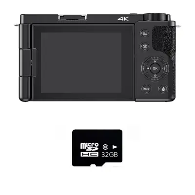 Digitalni fotoaparat W11 12x zoom, 4K video, 64MP, 270° zaslon Black