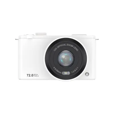 Brezrcalni fotoaparat 12X optični zoom, 4K video in 72MP, dvojni zaslon White
