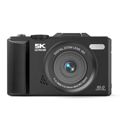 Retro mikro brezrcalna kamera 75MP, 5K video in 180° zaslon Black