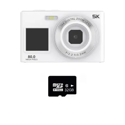 HD dvojna sprednja/zadnja kamera 8-inch zaslon, 5K, 80,000,000-pixel White