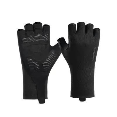 Kolesarske rokavice pol prstov, zračne z 5mm SBR blazinico Black M