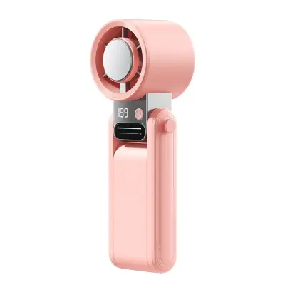 Tri-zložljiv mini ventilator s slide-touch, 199 stopenj, USB Pink