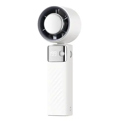 Zložljiv termoelektrični mini ventilator z zaslonom in 199-stopenjskim White