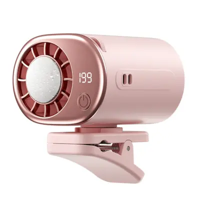 Prenosni polprevodniški ledeni objemčni ventilator z USB visok pretok Pink