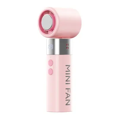 Prenosni ročni ventilator z polprevodniškim hlajenjem in LED zaslonom Pink