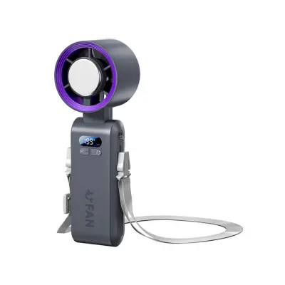 Prenosen ventilator 4000mAh, zložljiv 3-v-1, brezkrtačen Gray