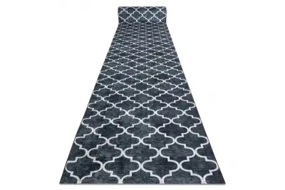 Tekač gumiran LOTUS CLOVER 60924 Detelja, melanž črna pralna protizdrsna 60 60x950 cm