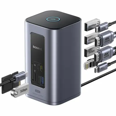 Baseus priklopna postaja USB 3.2 TipC 12v1 tower siva NU1 Air B00568103813-00