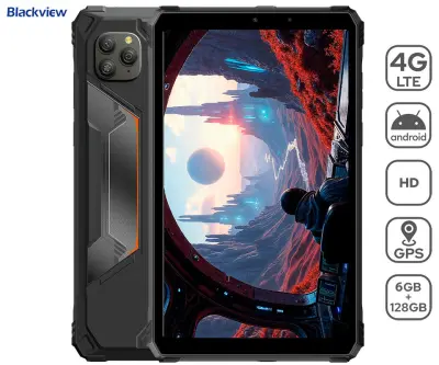Robusten tablični računalnik BLACKVIEW ACTIVE 5, 8.68", 3v1 AI, 4G LTE, 6GB+128GB, IPS HD+, Android, 6600mAh, Dual SIM, GPS, črn (Onyx Black)
