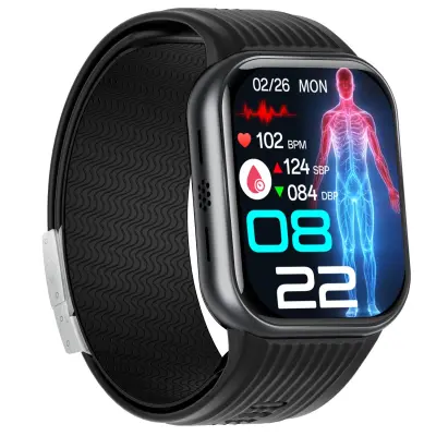 TK67 pametna ura z zračno črpalko, ECG, SpO2 in Bluetooth Black