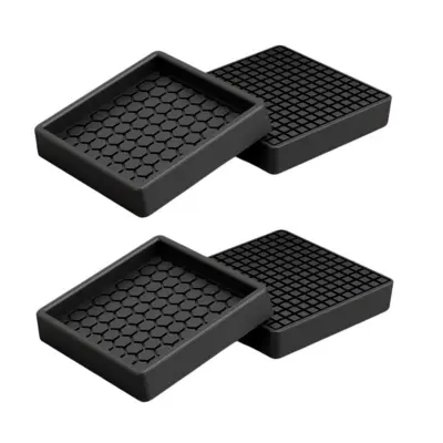 Kvadratni silikonski podstavki za noge pohištva, 4 kos, 5cm Black