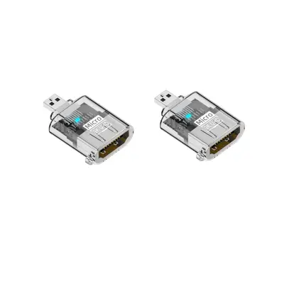 D-tip moški na HDTV ženski adapter (2-pack) 8K@60Hz HDMI2.1 Transparent