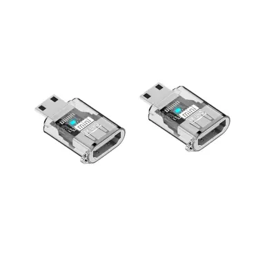 USB-C v HDTV ženski adapter (2 kosa) – 8K@60Hz HDMI 2.1, HDR 12-bit Transparent