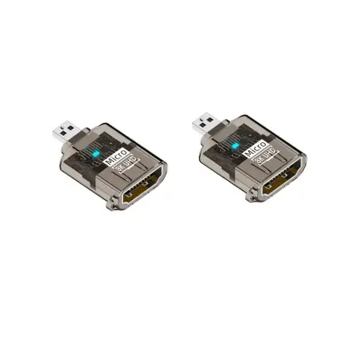 D-tip moški na HDTV ženski adapter (2-pack) 8K@60Hz HDMI2.1 Black