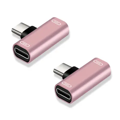 Komplet 2x Type-C adapterja za hkratno polnjenje in zvok, združljiv s Huawei PinkGold