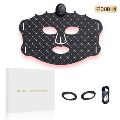 E100B-4 silikonska LED maska za fototerapijo, 630/460/590/520nm
