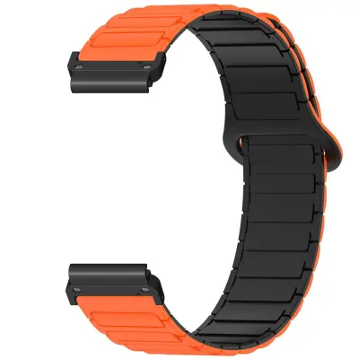 Silikonski pašček za uro, kompatibilen z Garmin Fenix 8/7x/6x/5x Black Orange