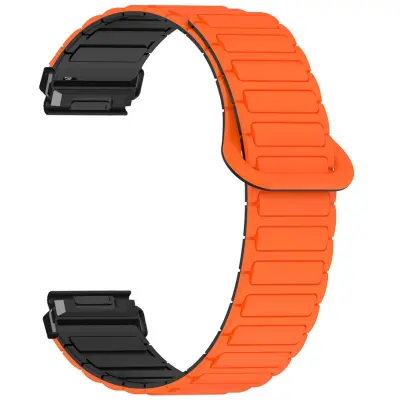 Silikonski pašček z magnetnim I-nosilcem, za Garmin Fenix in 22mm Black Orange