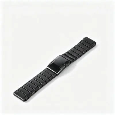 22mm silikonsko-titanov pašček s pritiskalnim zapenjanjem Black