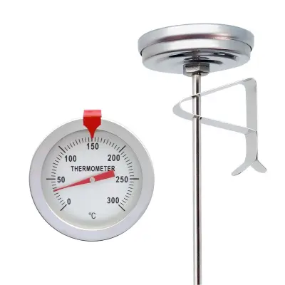 300mm sonda termometer za cvrtje z sponko, 304 inox, 0℃–300℃