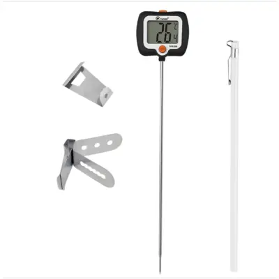 Klipni kuhinjski termometer s 304 inox sondo, zamenljiva baterija Black