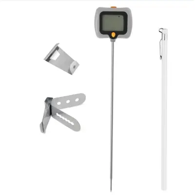 Klipni kuhinjski termometer s 304 inox sondo, zamenljiva baterija Gray