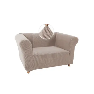 Retro Tufted Enosedežna Prevleka za Kavč - Protizdrsna Raztegljiva Zaščita Khaki
