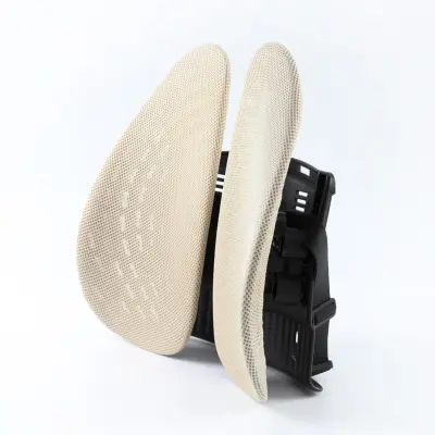 Ergonomska dvojna ledvena blazina TPU z 3D zračno tkanino Beige