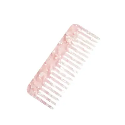 Glavnik za lase iz marmoriranega acetata Sakura Pink – antistatični glavnik za glajenje in masažo lasišča, primeren za kodraste, valovite in rav