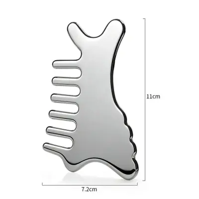 Nerjaveči Gua Sha glavnik - delfinov obrazni masažer, 11cm x 7.2cm