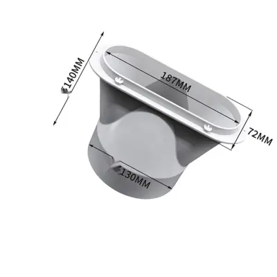Adapter za izpuh prenosne klimatske naprave 13cm, ABS, za ovalna okna